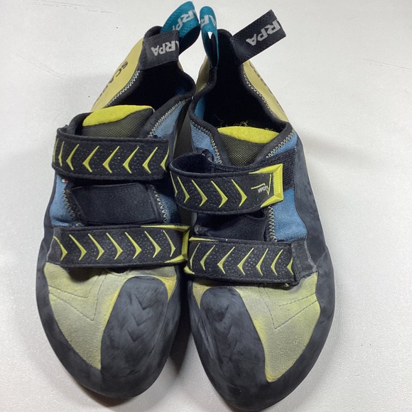 Scarpa Vapor V Men's 'SBlack and Yellow Climbing Shoes with Straps - Picture 1 of 12